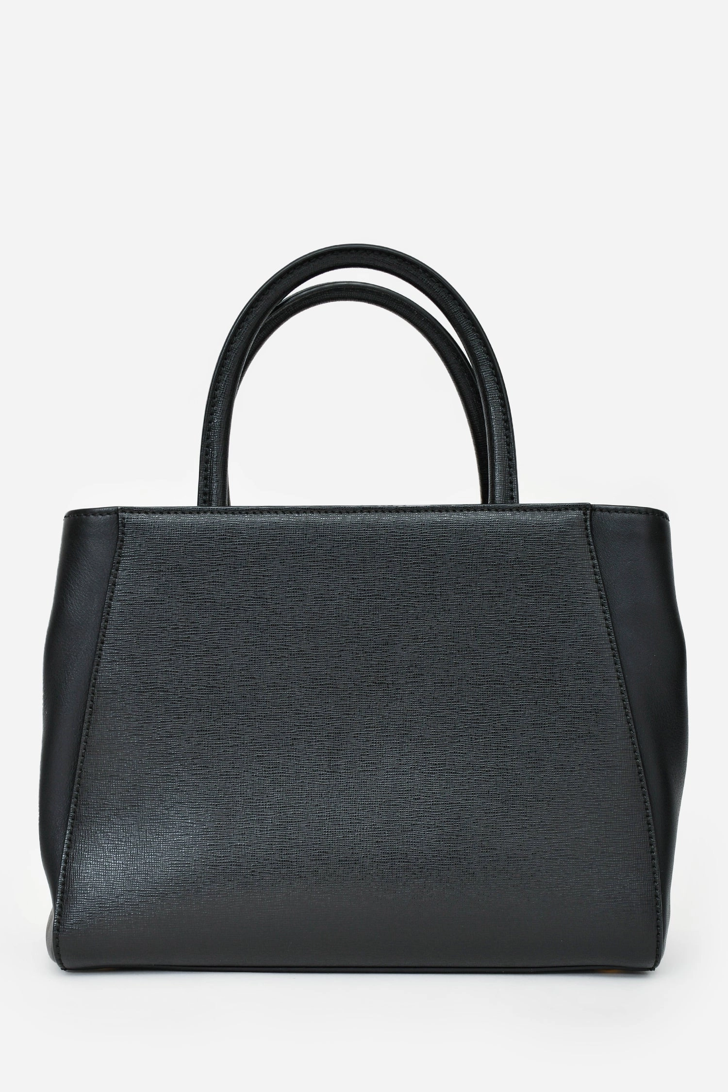 Fendi Black Leather Small 2Jours Tote with Strap