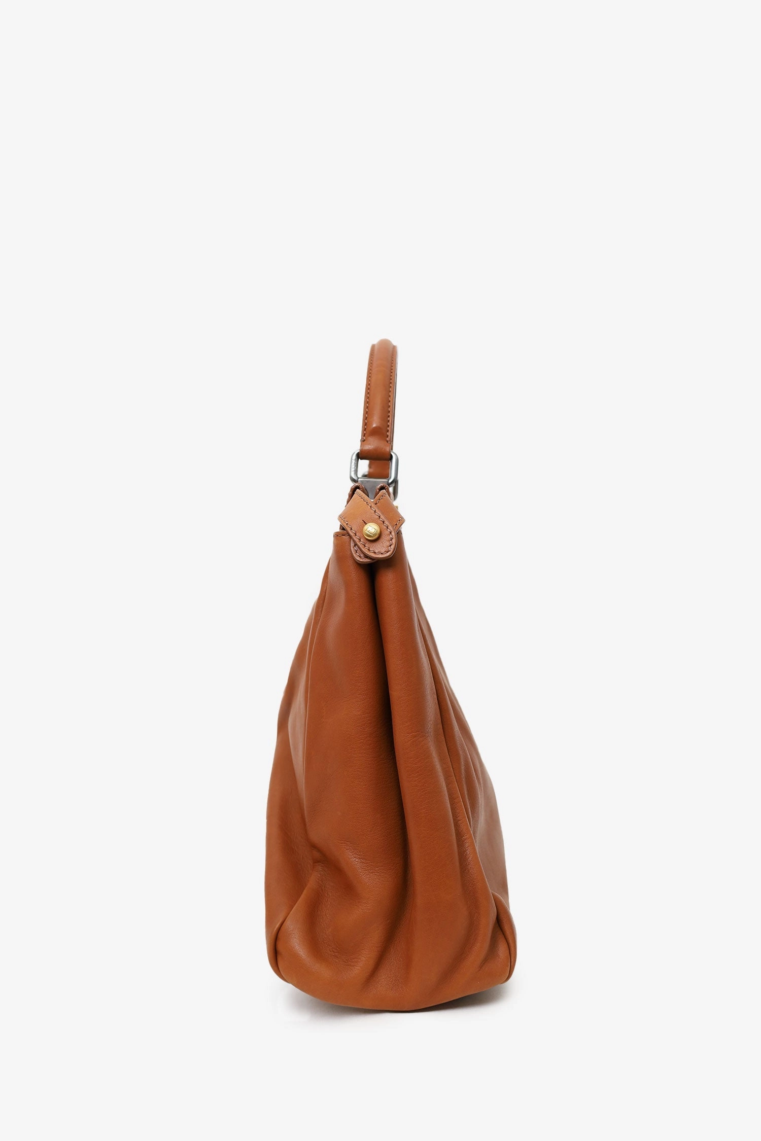 Fendi Brown Leather Large Peekaboo with Strap (As Is)