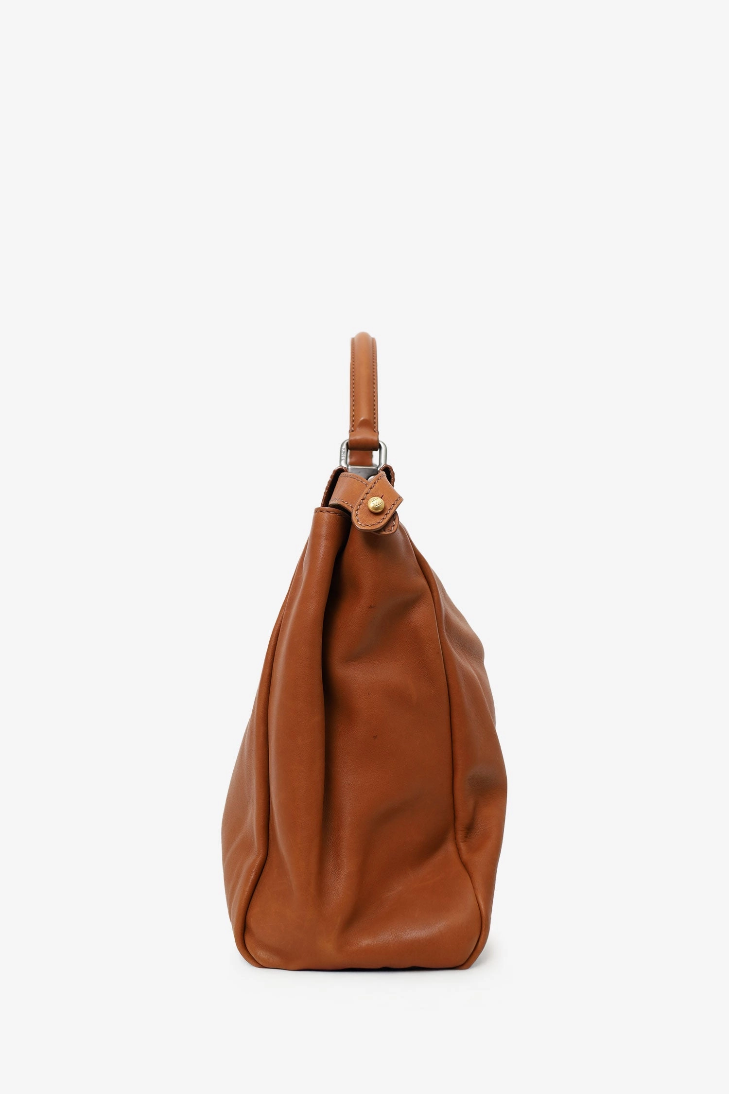 Fendi Brown Leather Large Peekaboo with Strap (As Is)
