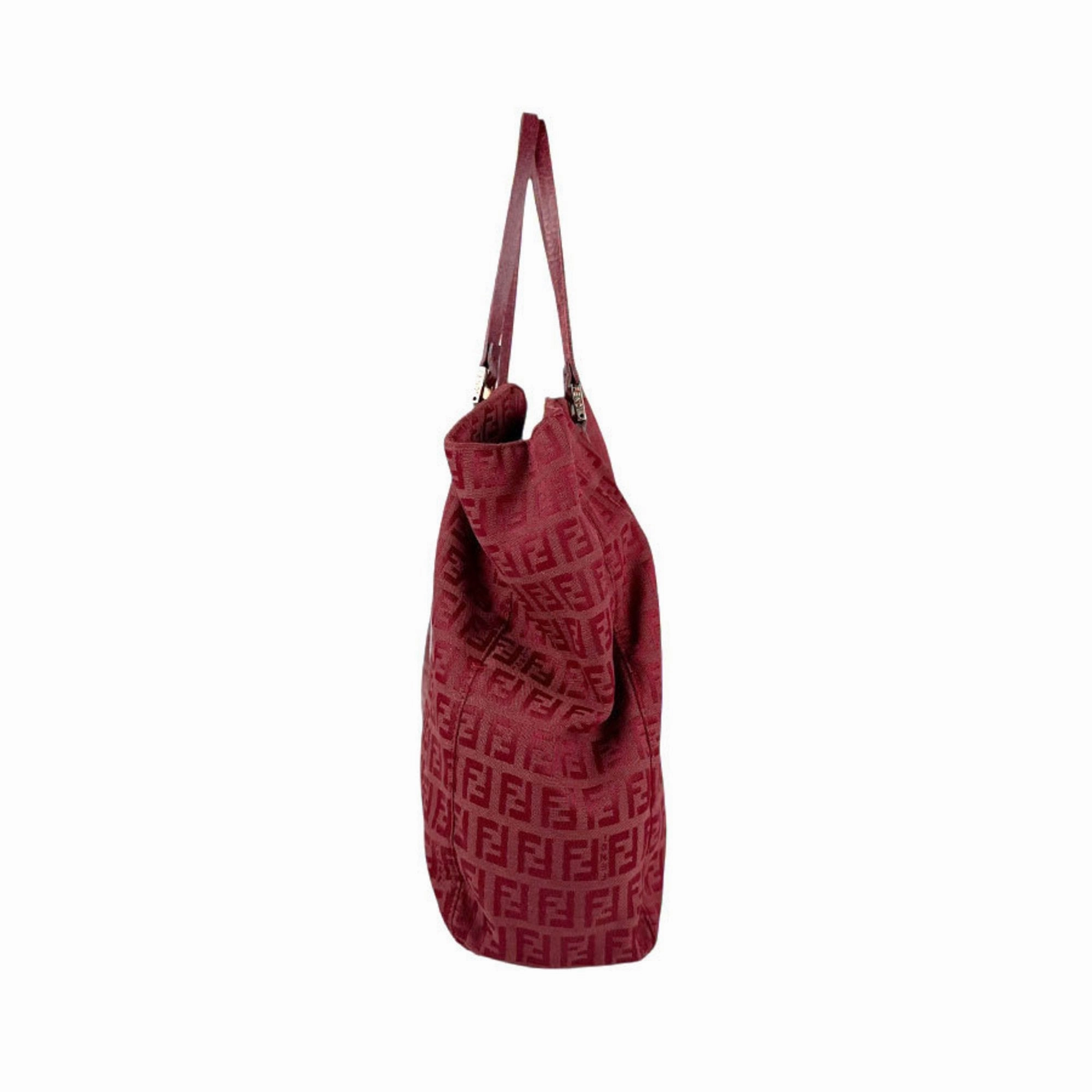 Fendi Canvas Leather Handbag Tote Bag (Pre-Owned)