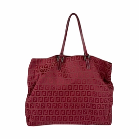 Fendi Canvas Leather Handbag Tote Bag (Pre-Owned)