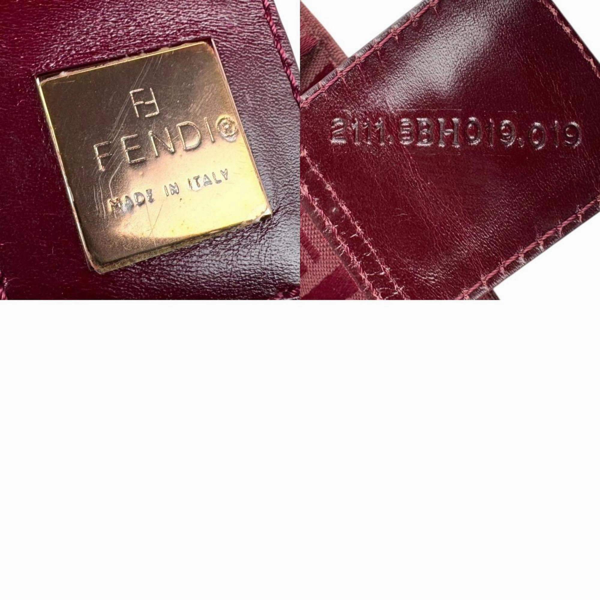 Fendi Canvas Leather Handbag Tote Bag (Pre-Owned)