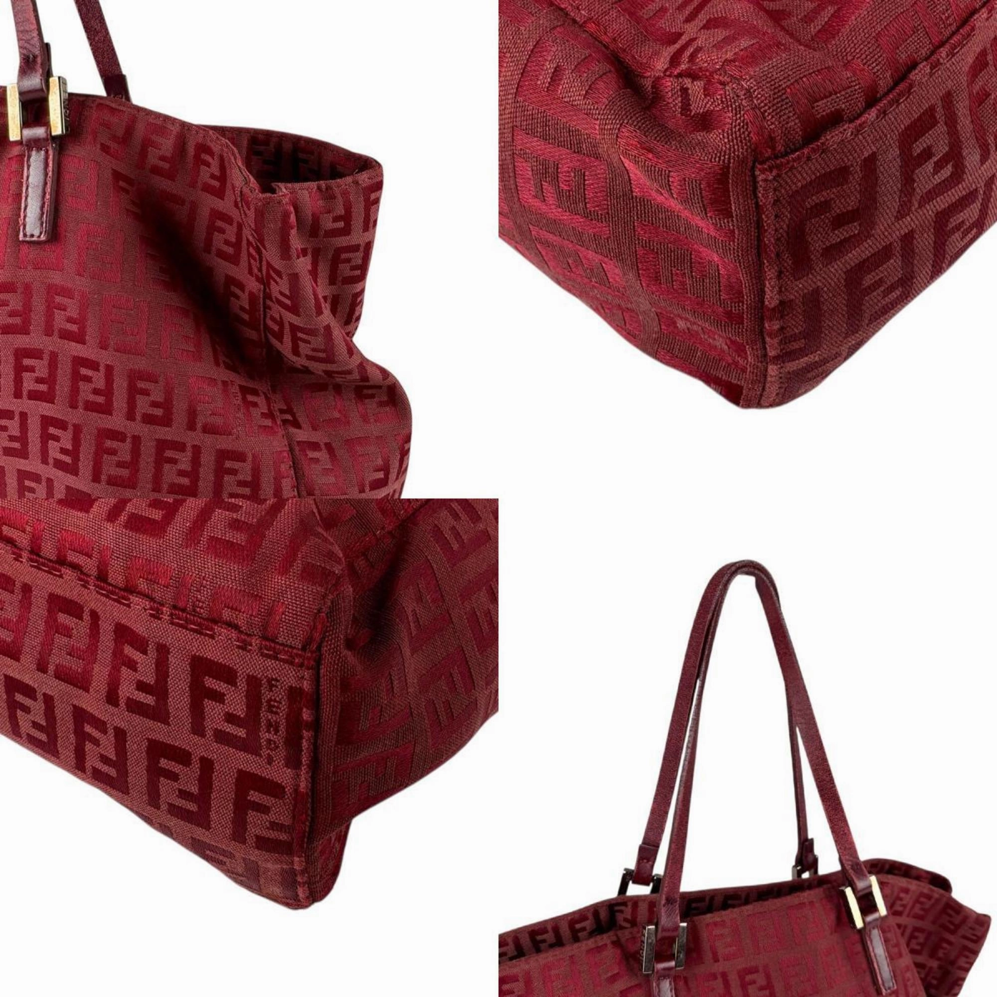 Fendi Canvas Leather Handbag Tote Bag (Pre-Owned)