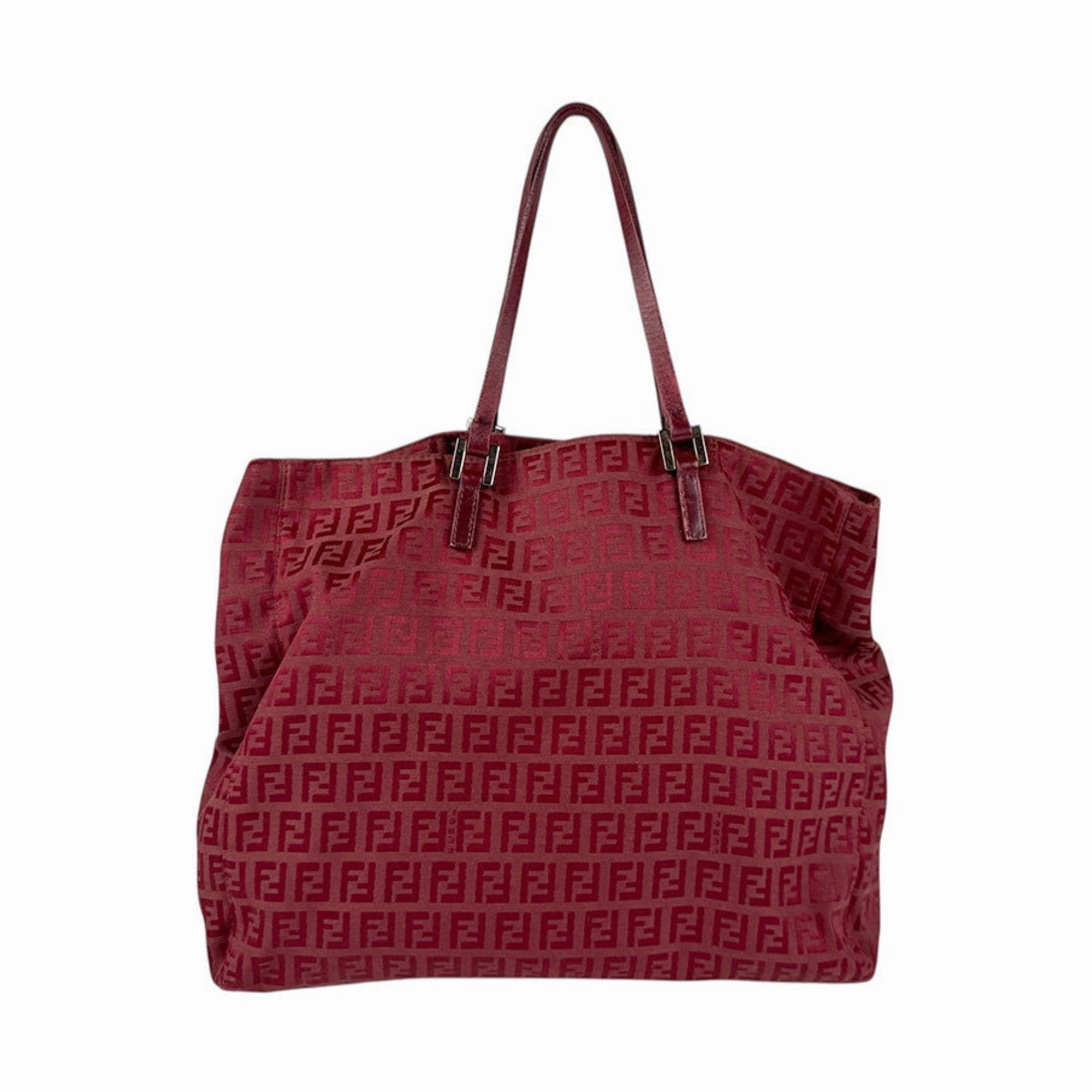 Fendi Canvas Leather Handbag Tote Bag (Pre-Owned)