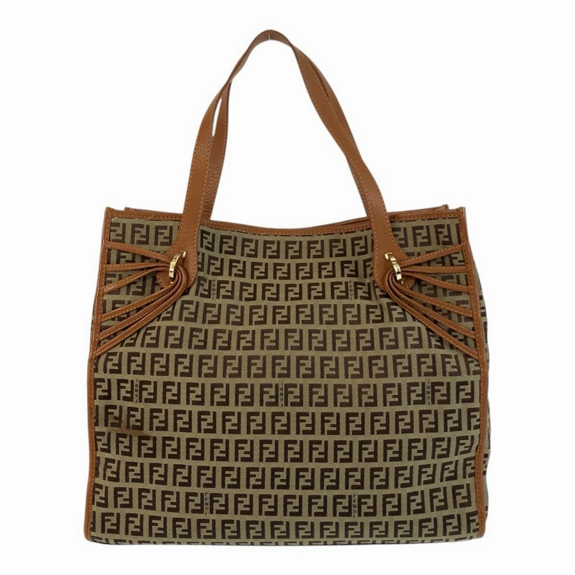 Fendi Canvas Leather Shoulder Bag Tote Bag (Pre-Owned)
