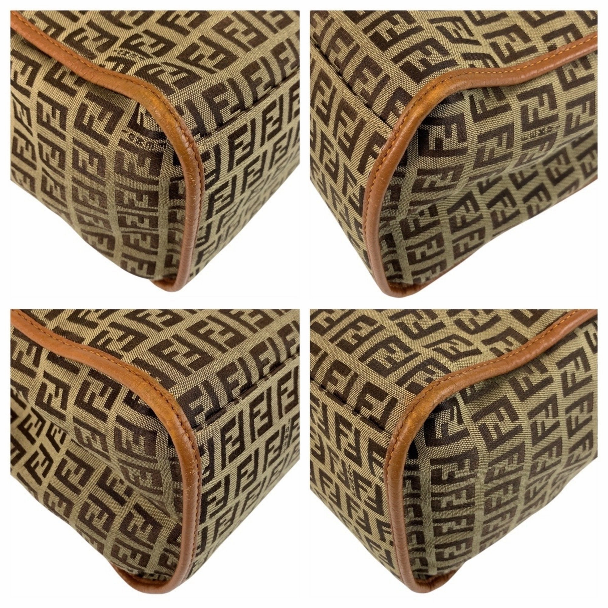 Fendi Canvas Leather Shoulder Bag Tote Bag (Pre-Owned)