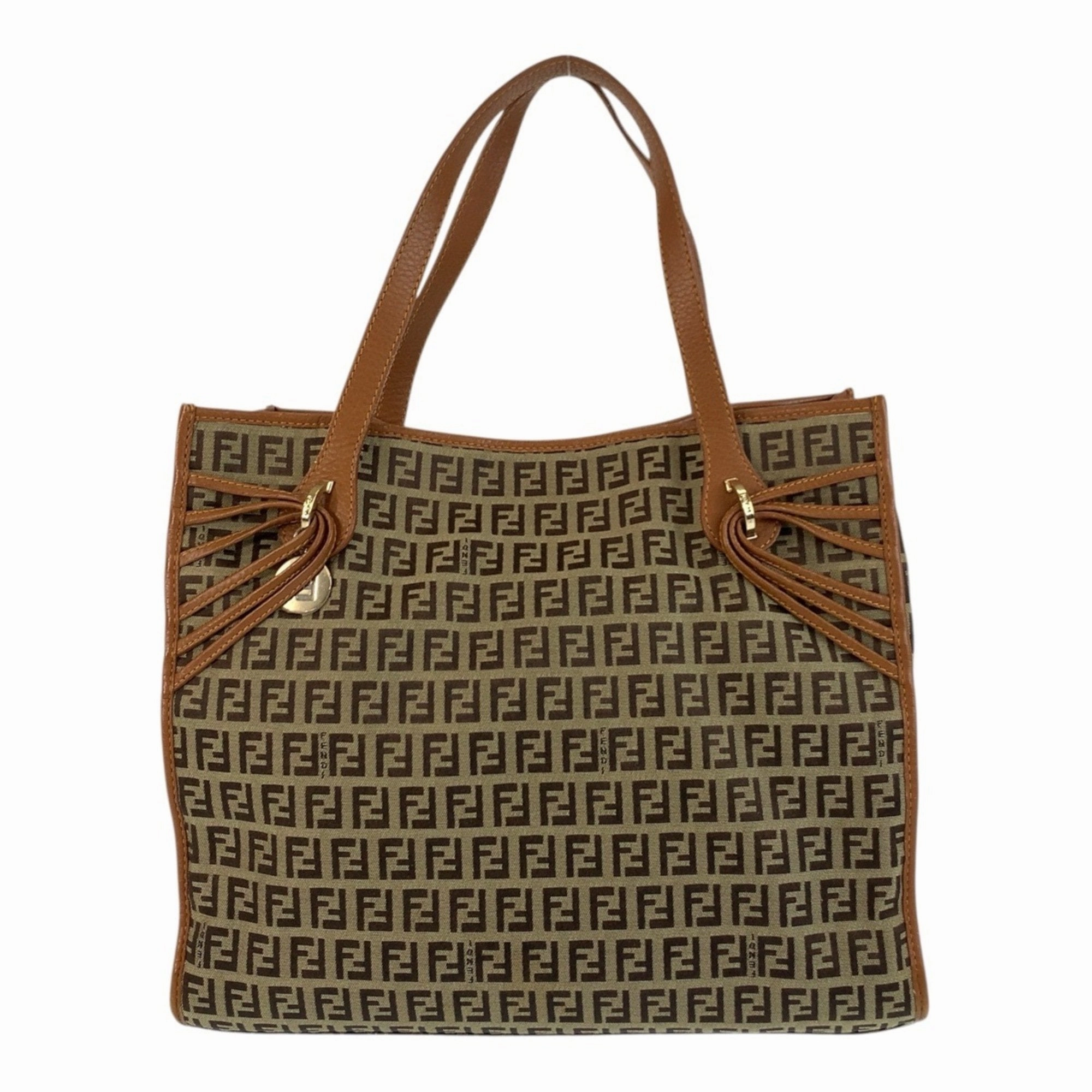 Fendi Canvas Leather Shoulder Bag Tote Bag (Pre-Owned)