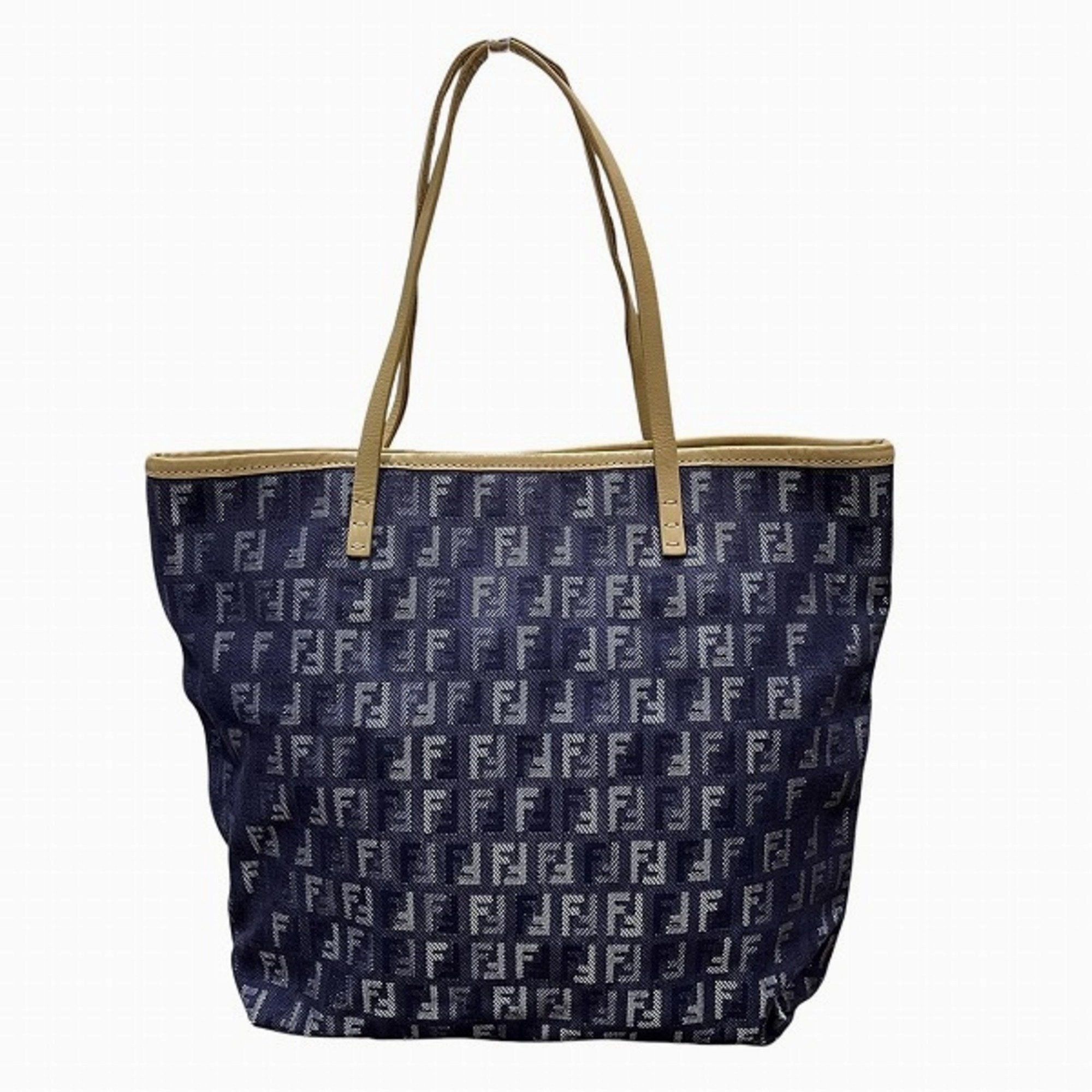 Fendi Canvas Leather Tote Bag (Pre-Owned)