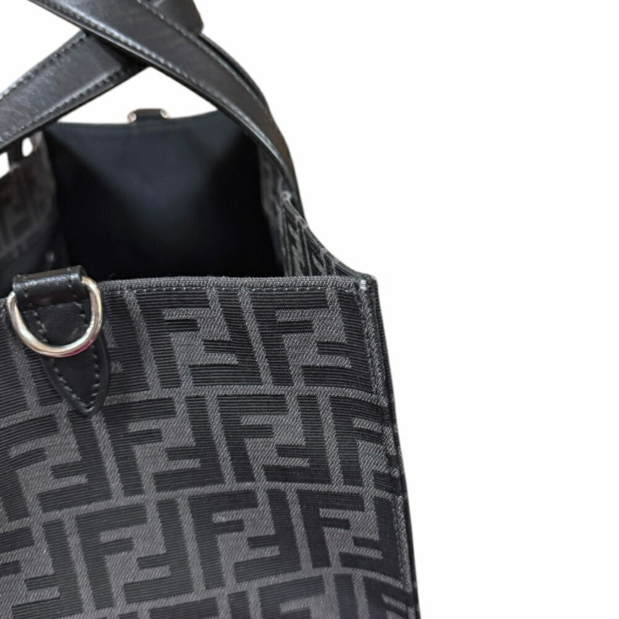 Fendi  Fabric Leather Shoulder Bag Tote Bag (Pre-Owned)