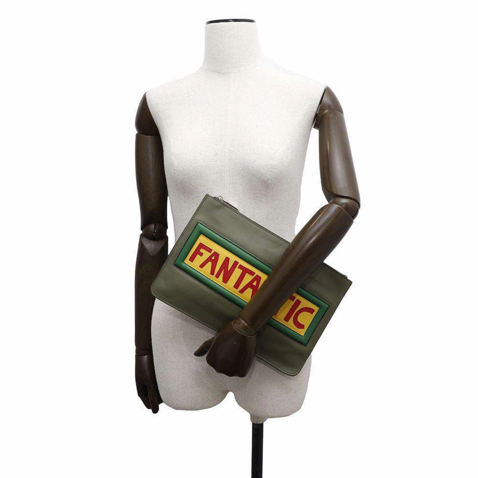 Fendi Leather Clutch Bag (Pre-Owned)