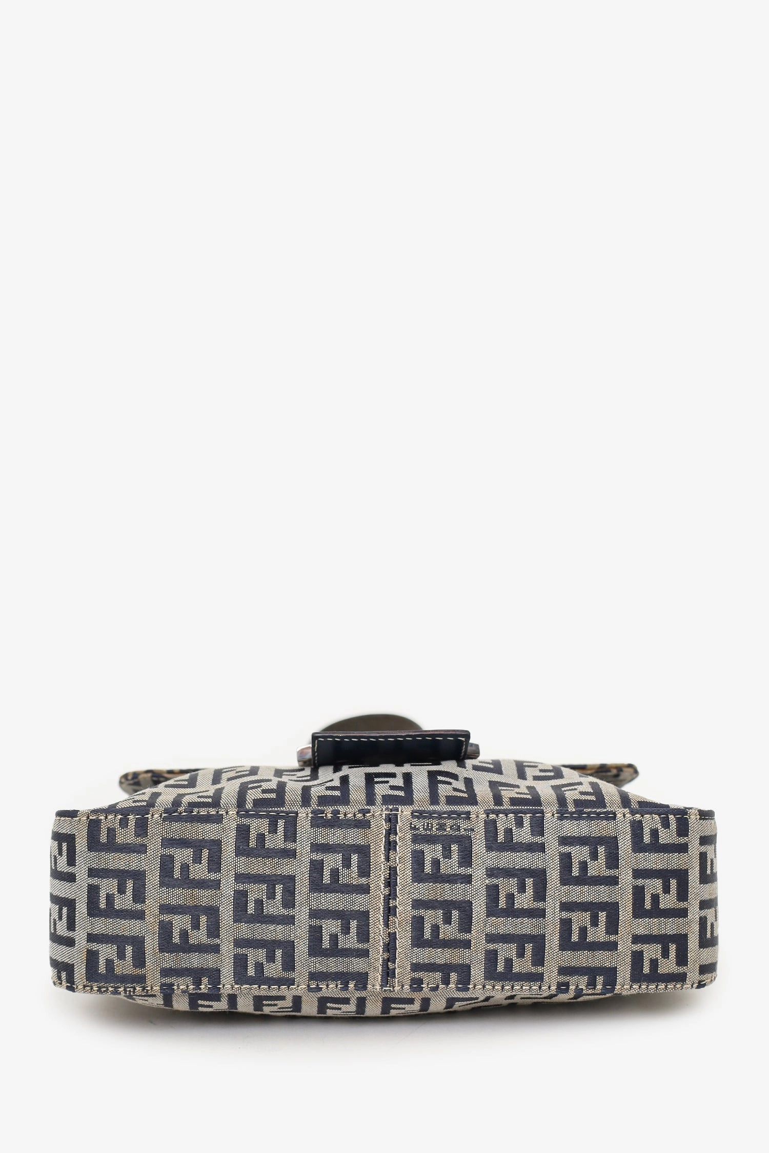 Fendi Navy/Grey Canvas FF Zucca Mamma Baguette Shoulder Bag