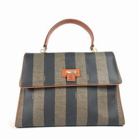 Fendi Pequin  Pvc Leather Handbag Tote Bag (Pre-Owned)