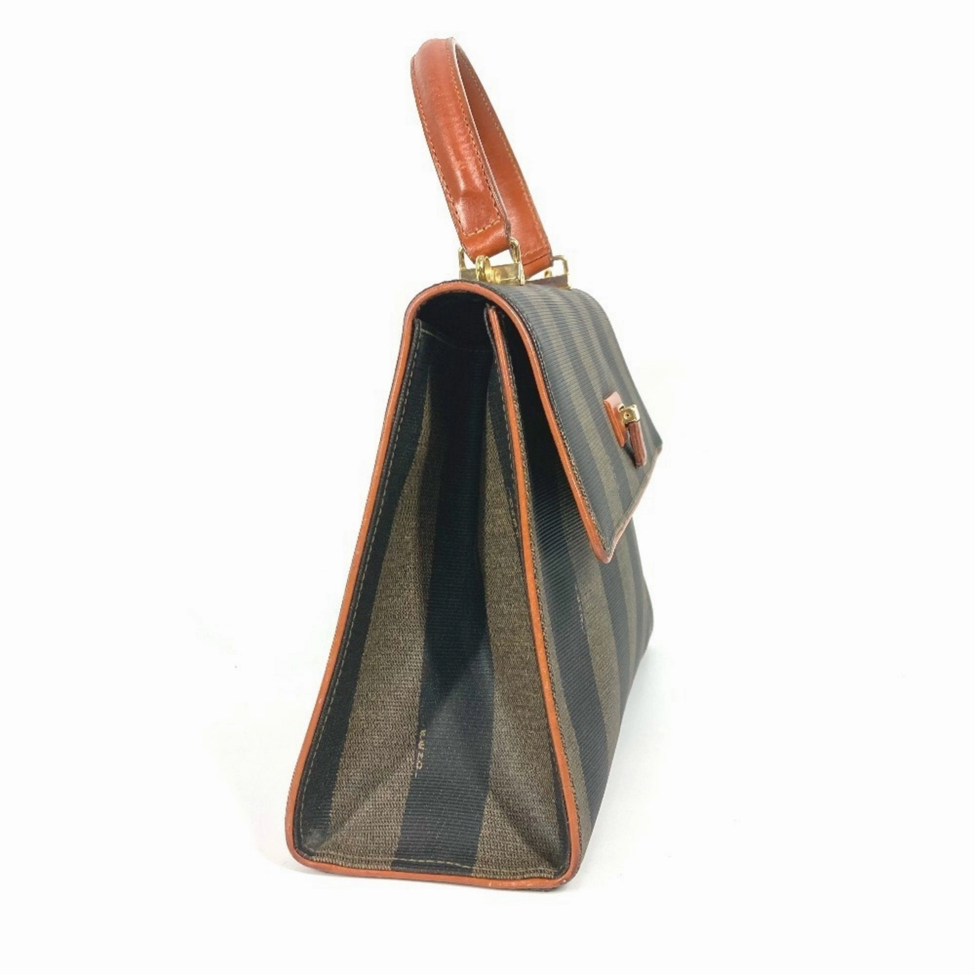 Fendi Pequin  Pvc Leather Handbag Tote Bag (Pre-Owned)