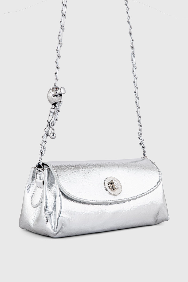Flap Shoulder Bags BS2114-Silver