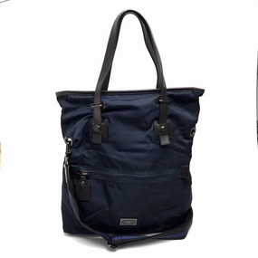 Furla   Navy Nylon Leather Shoulder Bag Tote Bag (Pre-Owned)