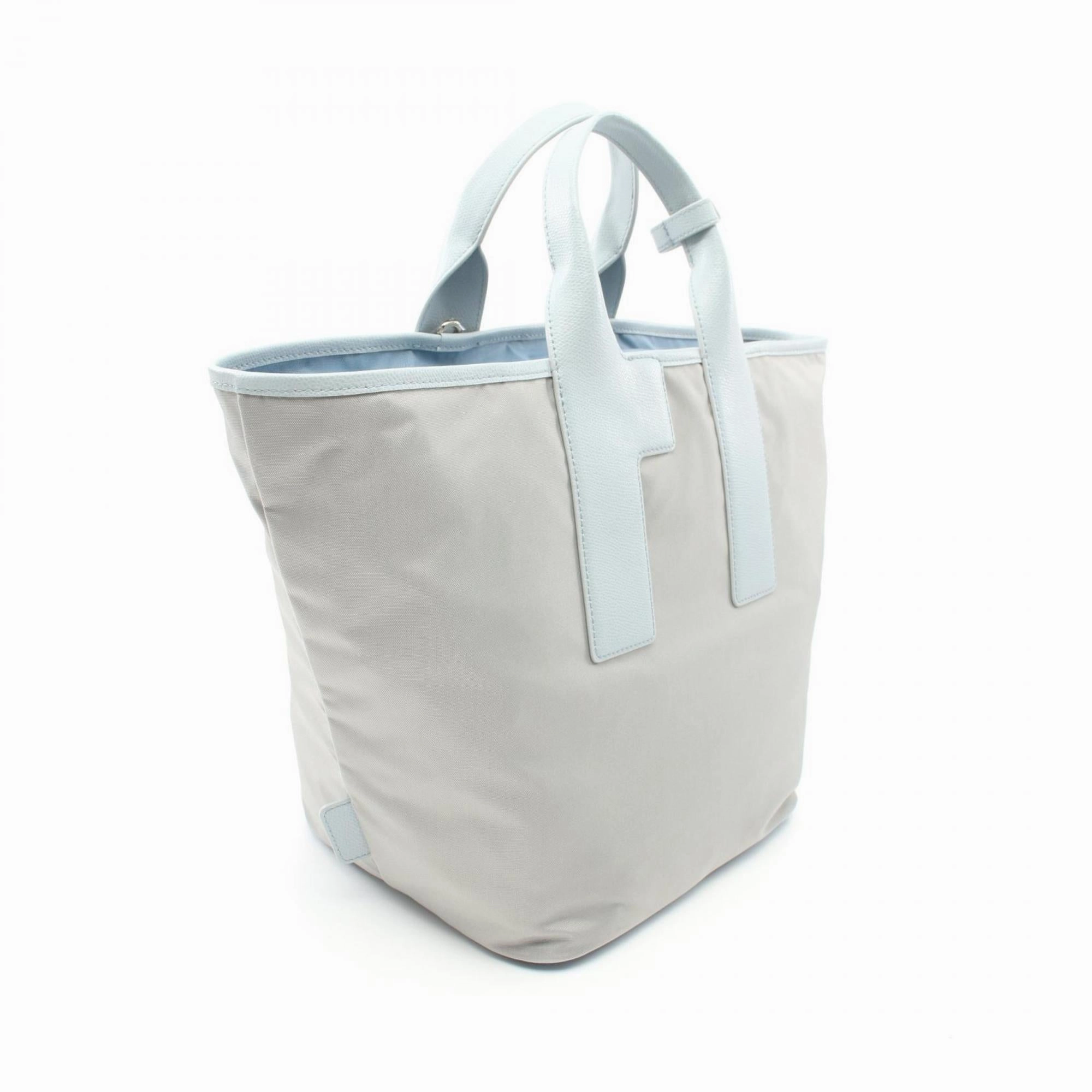 Furla blue  Leather Nylon Canvas Tote Bag