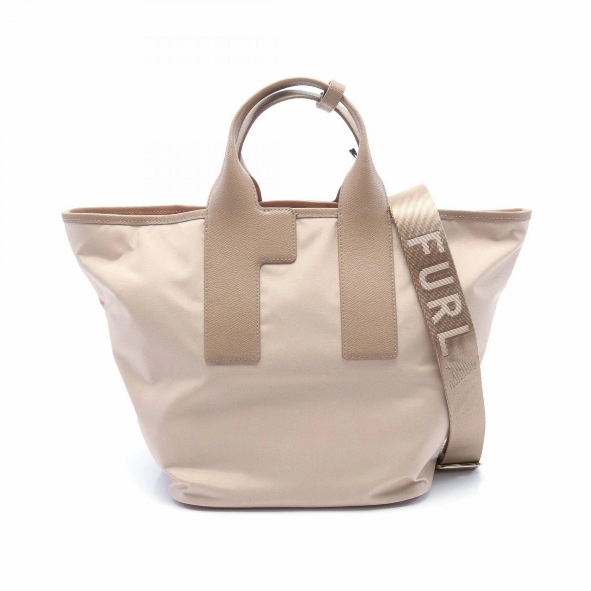 Furla  pink Nylon Leather Tote Bag