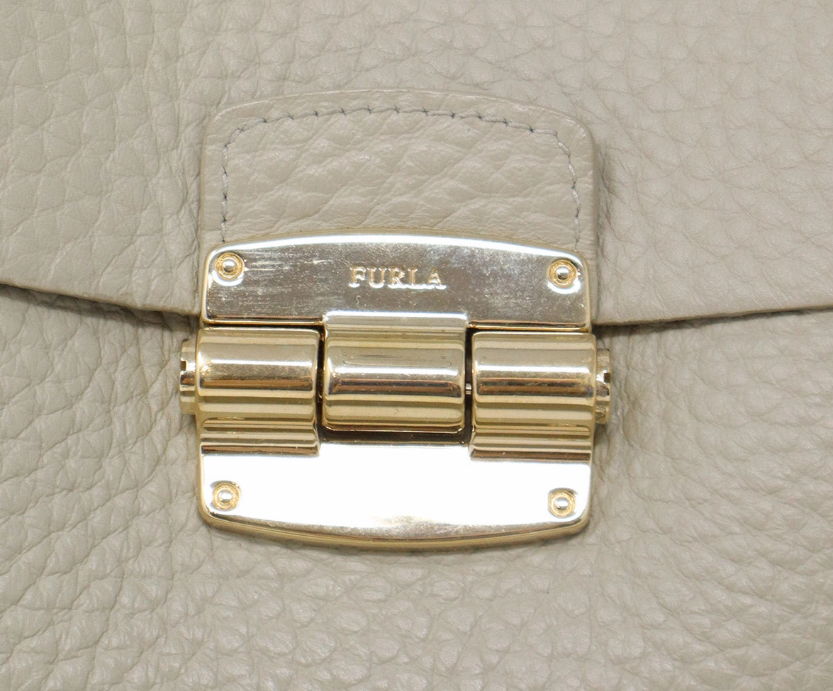 Furla Taupe Leather Crossbody
