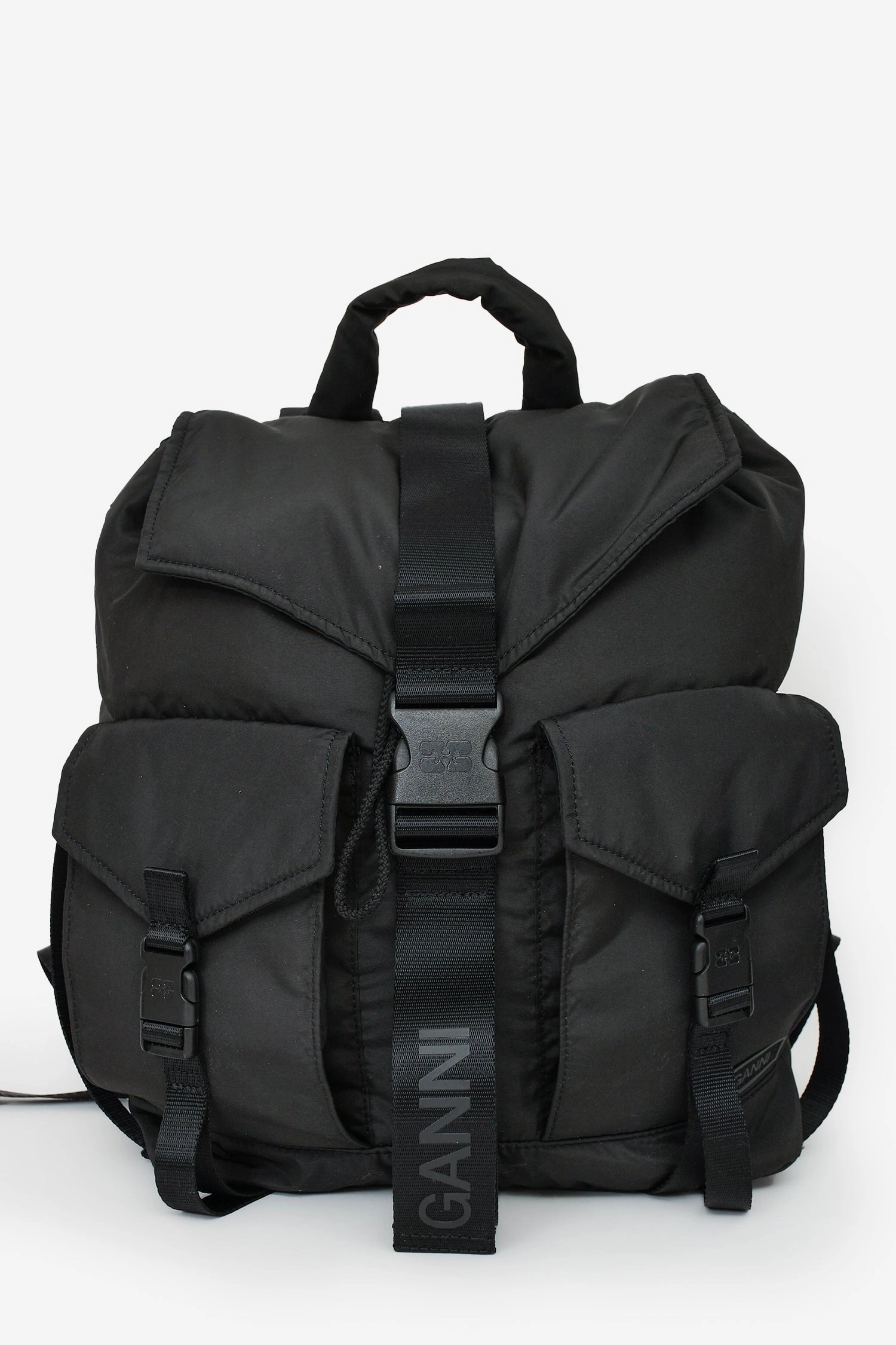 Ganni Black Recycled Tech Backpack