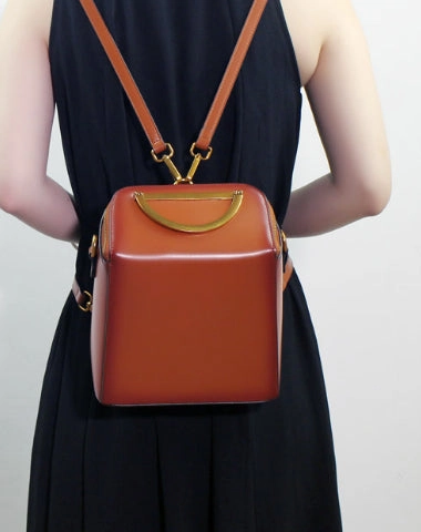 Genuine Leather backpack bag shoulder bag black brown for women leather crossbody bag