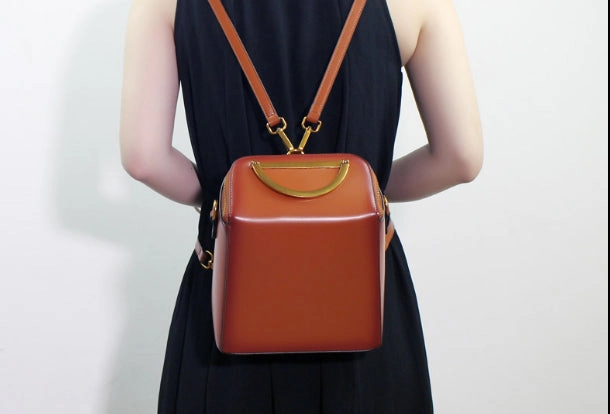 Genuine Leather backpack bag shoulder bag black brown for women leather crossbody bag