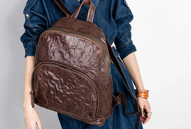 Genuine Leather Backpack Bag Shoulder Bag Leather Purse For Women