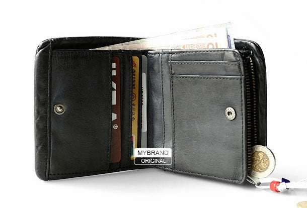 Genuine leather billfold wallet leather men billfold vintage wallet for men