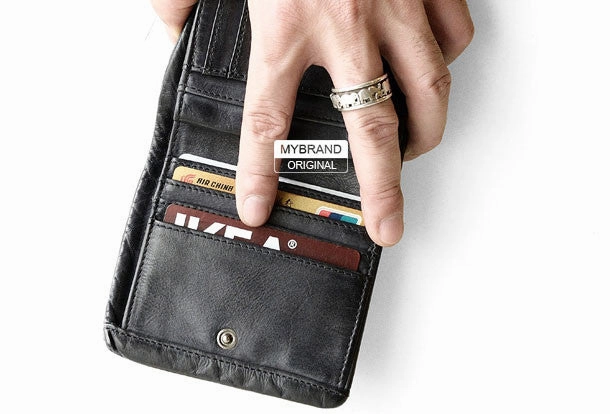 Genuine leather billfold wallet leather men billfold vintage wallet for men