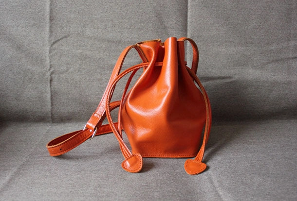 Genuine Leather Bucket Bag Shoulder Bag Crossbody Bag Handbag Purse For Women