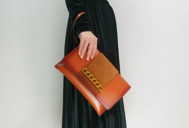 Genuine Leather Clutch Bag Purse Shoulder Bag for Women Leather Crossbody Bag