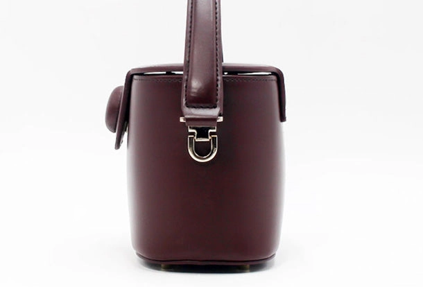 Genuine Leather Doctor Bag Bucket Bag Handbag Shoulder Bag for Women Leather Crossbody Bag