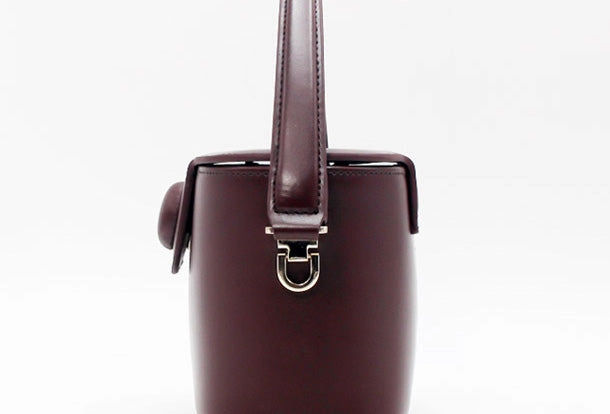 Genuine Leather Doctor Bag Bucket Bag Handbag Shoulder Bag for Women Leather Crossbody Bag