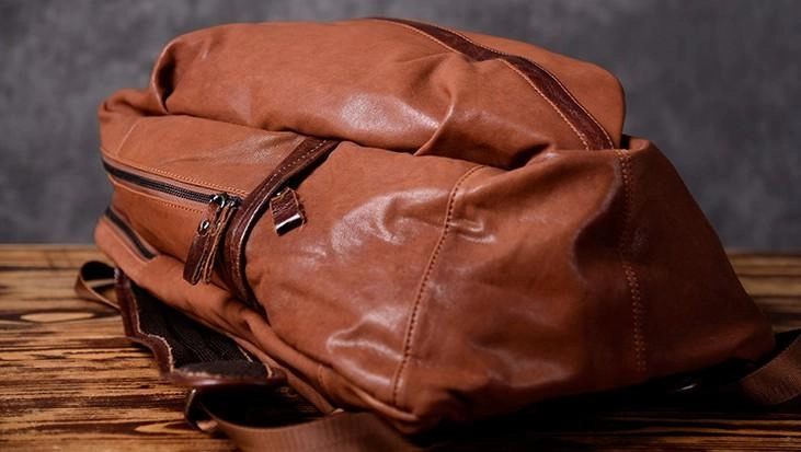 Genuine Leather Mens Cool Backpack Sling Bag Large Travel Bag Hiking Bag for men