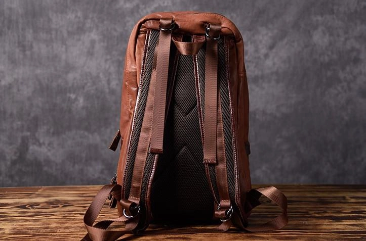 Genuine Leather Mens Cool Backpack Sling Bag Large Travel Bag Hiking Bag for men
