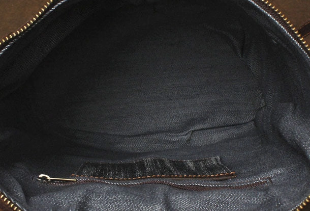 Genuine Leather Mens Cool Bucket Backpack Travel Bag Hiking Bag For Mens