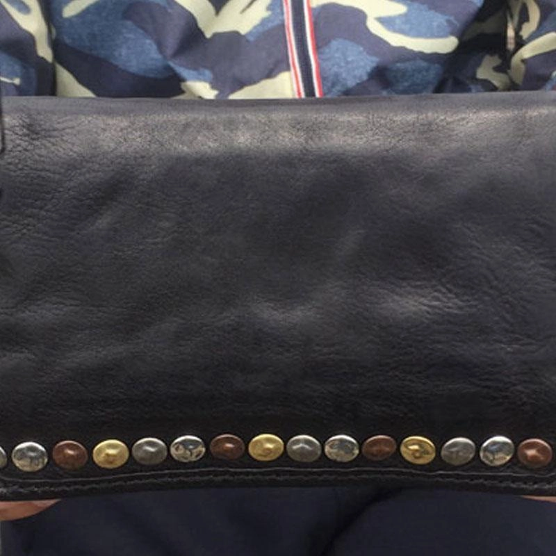 Genuine Leather Mens Cool Long Leather Wallet Biker Wallet Zipper Clutch Wallet for Men