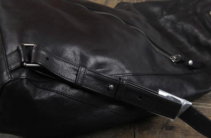 Genuine Leather Mens Cool Sling Bag Large Chest Bag Sling Pack One Shoulder Backpack for men