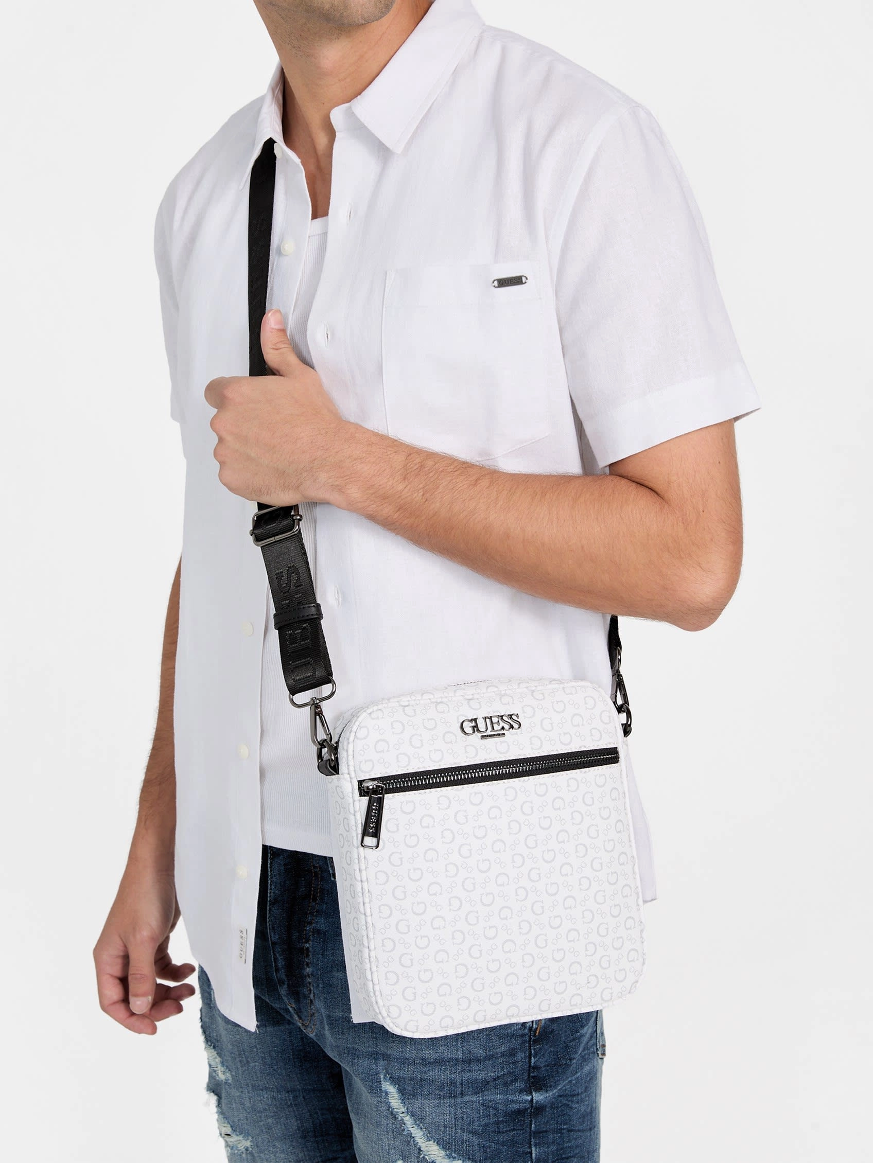 Gio Logo Top-Zip Crossbody