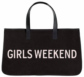 Girls Weekend Canvas Tote In Black
