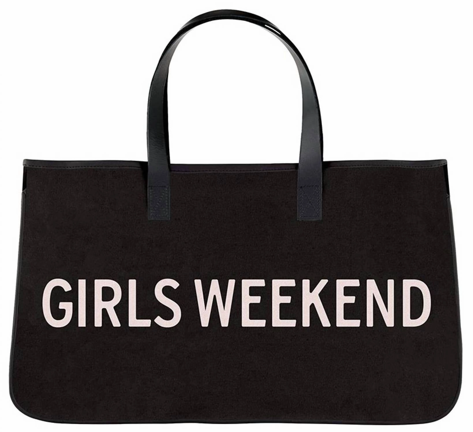 Girls Weekend Canvas Tote In Black