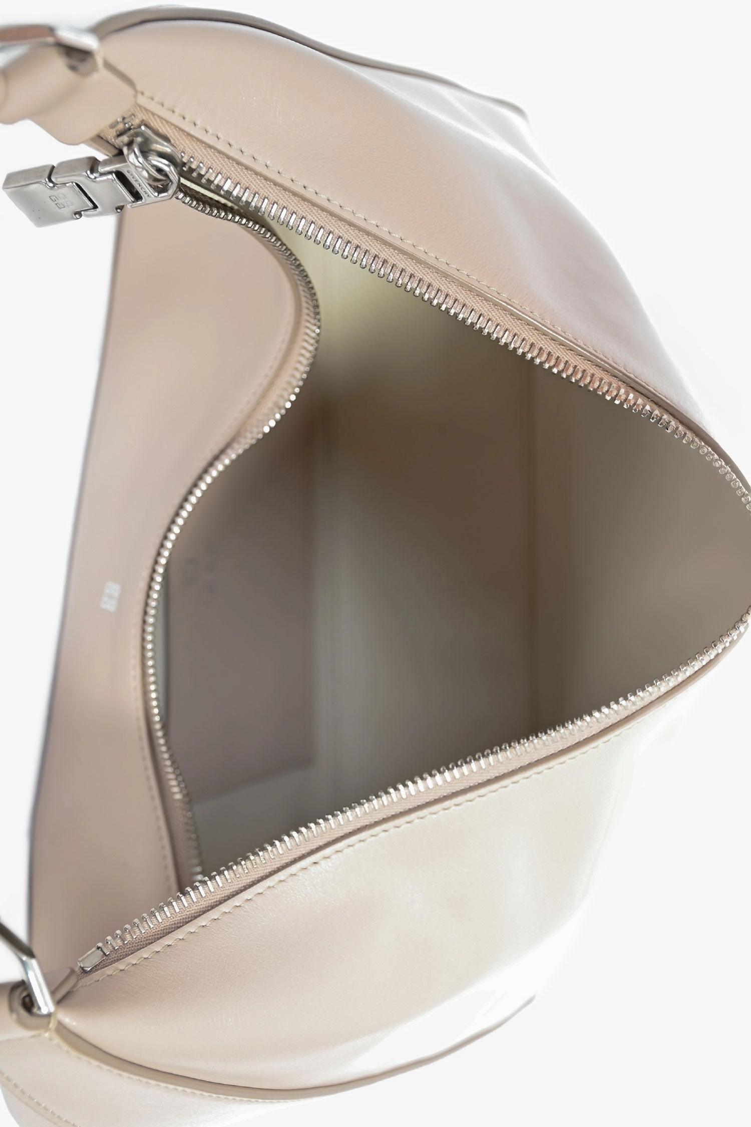 Givenchy Beige Medium Moon Cut-Out Leather Shoulder Bag with Chain