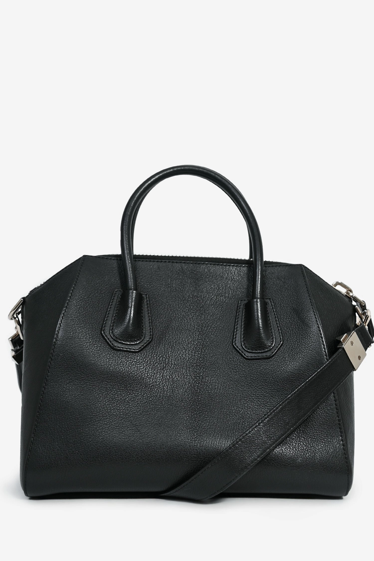 Givenchy Black Leather Medium Antigona Top Handle with Strap