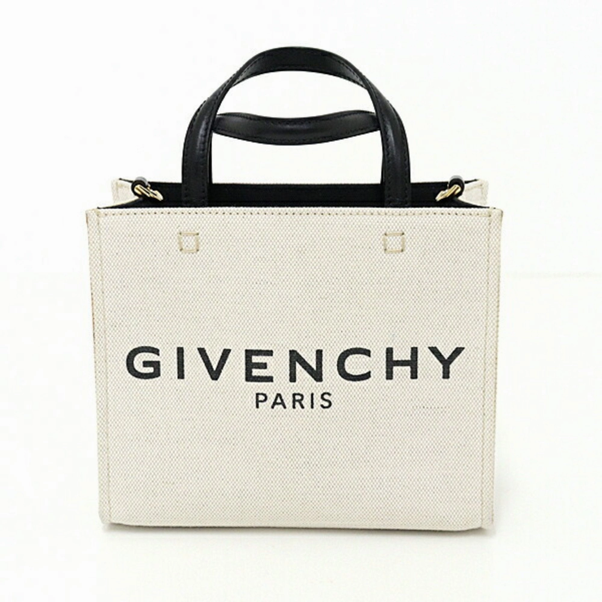 Givenchy  Linen Cotton Canvas Leather Tote Bag (Pre-Owned)