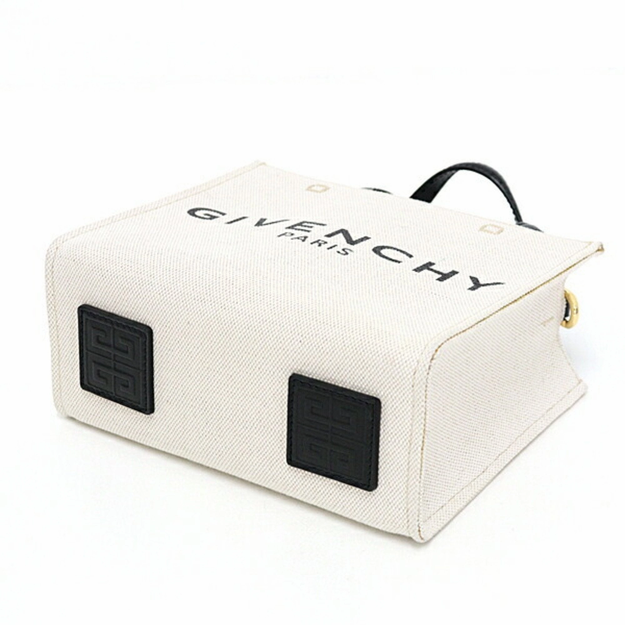Givenchy  Linen Cotton Canvas Leather Tote Bag (Pre-Owned)