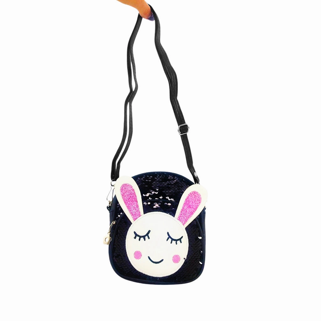 Glitter Bunny Backpack - Black