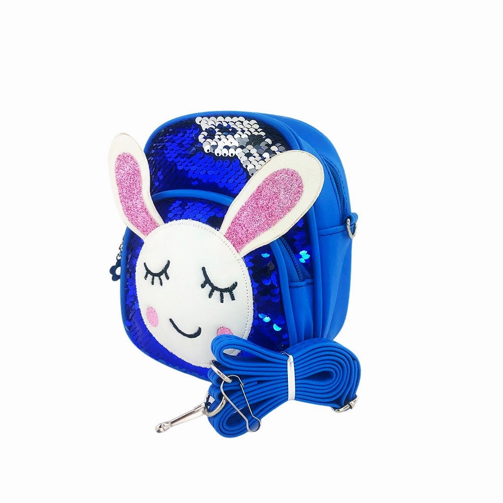 Glitter Bunny Backpack - Blue
