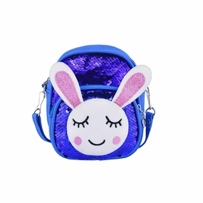 Glitter Bunny Backpack - Blue