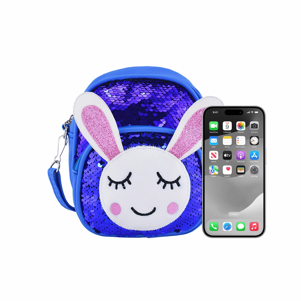 Glitter Bunny Backpack - Blue