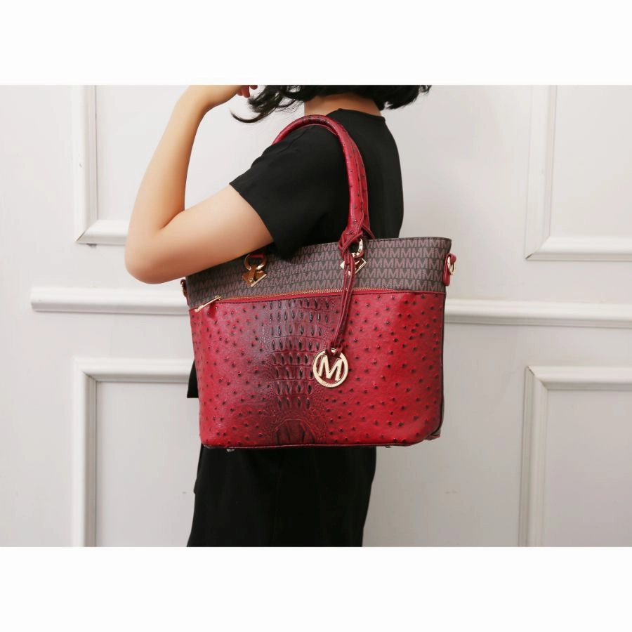 Grace Signature and Croc Embossed Tote Handbag