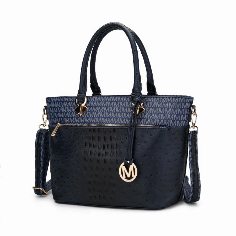 Grace Signature and Croc Embossed Tote Handbag